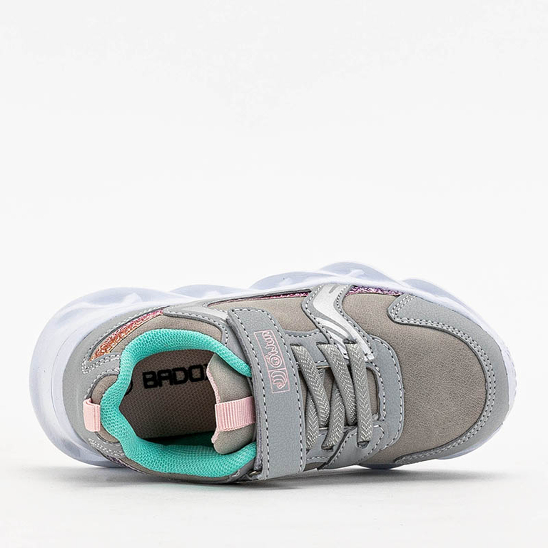 Šedá a mint dívčí sportovní obuv Bomiksu - Obuv