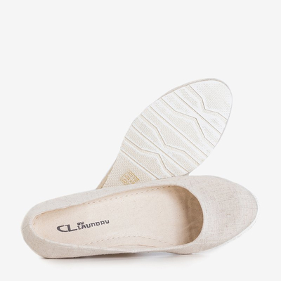 Dámské béžové lodičky v látkových klínech Selma - boty