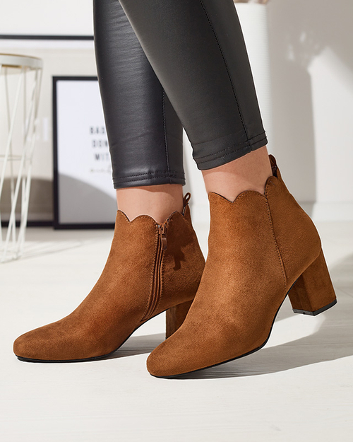 Жіночі черевики з екозамші коричневого кольору Kernag- Footwear