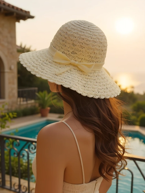 Royalfashion Солом'яний капелюх для жінок із чарівним бантом