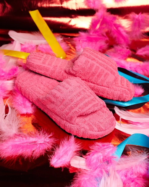 Жіночі шльопанці з тканини Royalfashion Pink Tylles