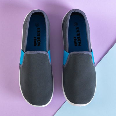 Šedé dámské látkové tenisky navléknou na Molara - obuv