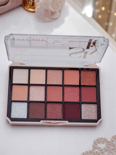 ANYLADY Paletka 15 očních stínů s třpytivými a matnými odstíny Ruby Glamour