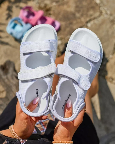 Dámské bílé látkové sandály Desotty - Obuv