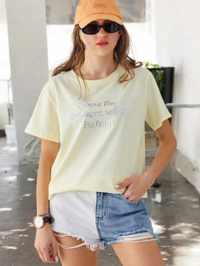 Royalfashion Women's Cotton T-Shirt Vychutnejte si okamžik s Refresh