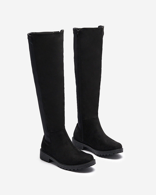 OUTLET Жіночі чорні чоботи з екозамші Asogg- Footwear