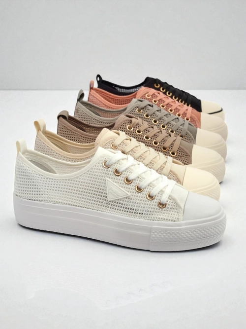 Жіночі білі снікерси Ariadne Mesh - дихаючі кеди на плоскій підошві