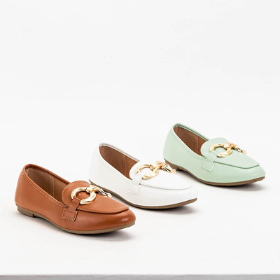 OUTLET Коричневі жіночі мокасини з декором Pyolens - Взуття