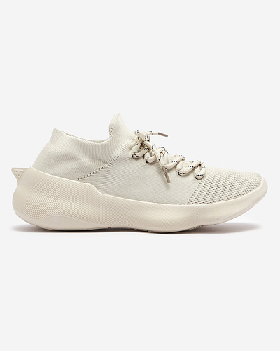 Béžová dámská slip-on sportovní obuv se šněrováním Oteva - Obuv