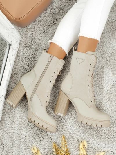 Dámské kotníkové boty eko semišové na sloupku Event Bramble