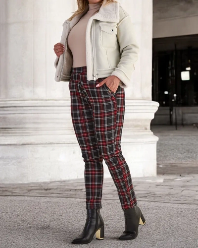 Royalfashion Zateplené dámské tegínové kalhoty PLUS SIZE