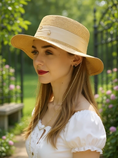 Royalfashion Жіночий солом'яний капелюх Grace Ribbon
