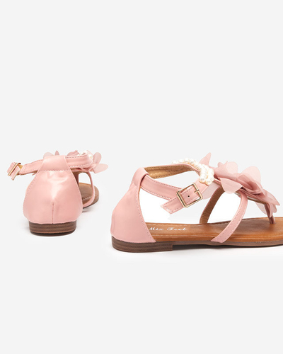 Рожеві жіночі босоніжки з квіткою Amerile