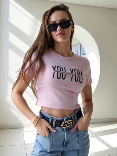 Royalfashion Жіночий бавовняний топ з написом