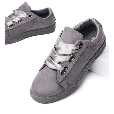 Šedé tenisky svázané stuhou Trinia - obuv