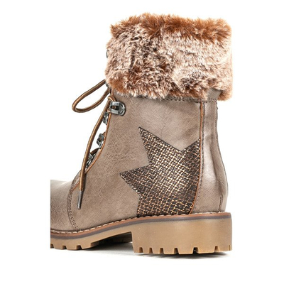 Коричневі черевики з хутром Zirca - Взуття