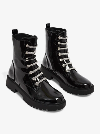 Lakované šněrovací dámské boty Velmini