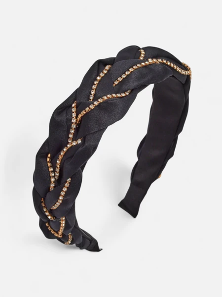 Royalfashion Čelenka do vlasů s pletením v copu zdobená zirkony