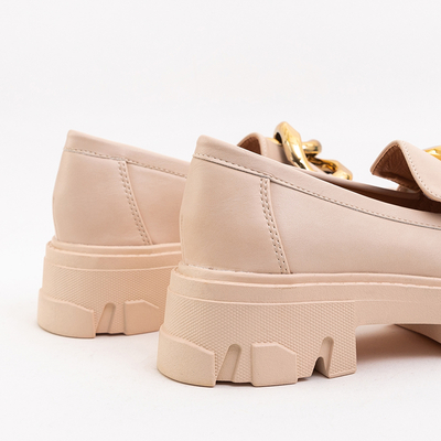 OUTLET Béžové boty se zlatým ornamentem Lygia - Obuv