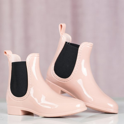 Béžové gumové lakované galoše Furu - Footwear 1