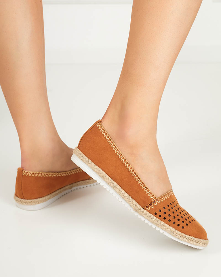 VÝPRODEJ Dámské prolamované espadrilky v provedení Camel Terila - Obuv