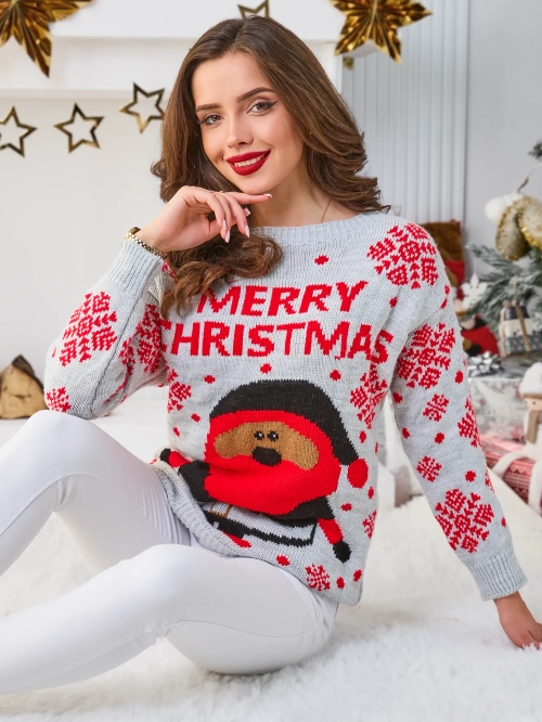 Royalfashion Жіночий різдвяний светр із Санта Клаусом