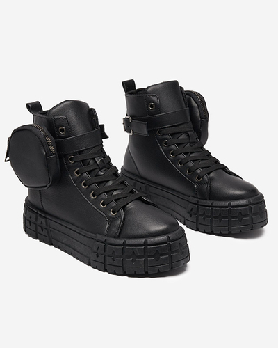 Dámská sportovní obuv z eko kůže v černé barvě Kolibs- Footwear