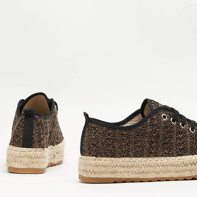 Чорні жіночі еспадрильї на низькій платформі Kioto
