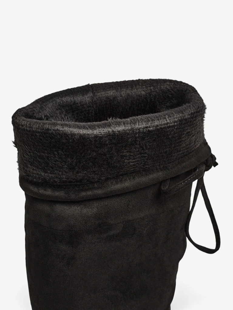 Dámské kozačky nad koleno eko semišové na jehlovém podpatku Eldirros