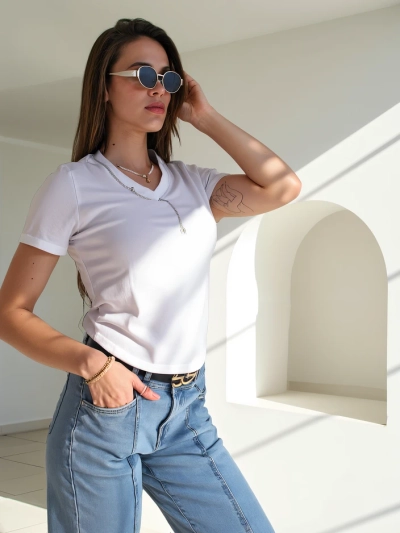 Royalfashion Dámský bavlněný crop top