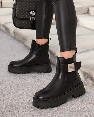 Royalfashion Dámské kožené boty eko Dobi