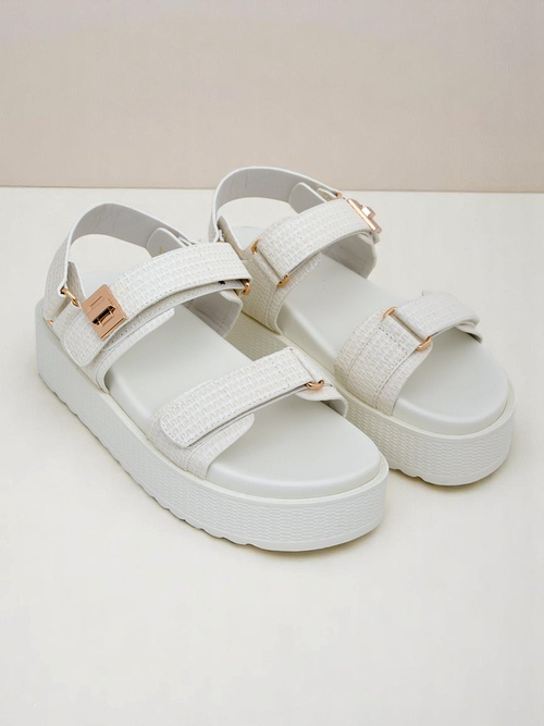 Royalfashion Kallisto – Білі жіночі сандалі на платформі, екологічна шкіра