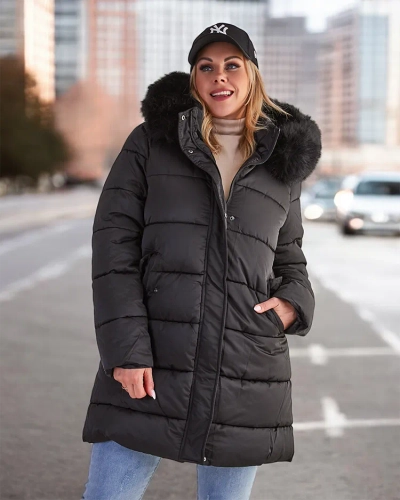 Жіноча стьобана зимова куртка Royalfashion