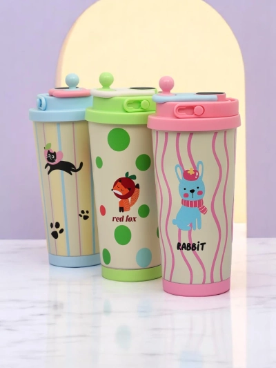 Royalfashion Termo hrnek s výtokem a teplotním senzorem Roztomilá zvířátka