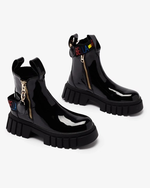 Жіночі чорні лаковані черевики Royalfashion Ceriop