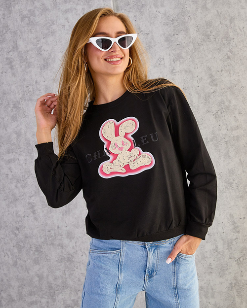 Жіночий бавовняний світшот з тонким принтом Royalfashion