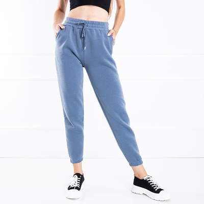 Блакитні жіночі спортивні штани з лампасами