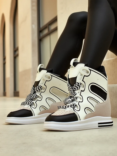 Royalfashion Високі спортивні туфлі для жінок з прихованим підйомом Oblaffi