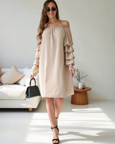 Royalfashion Гладка жіноча сукня в стилі іспанському з рюшами