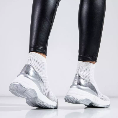 OUTLET Bílé vysoké sportovní boty Lupin - Footwear