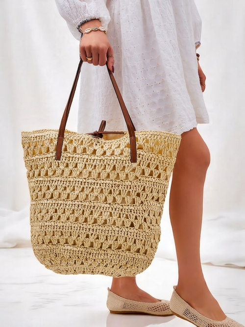 Royalfashion Велика жіноча сумка з соломи Natural Classic