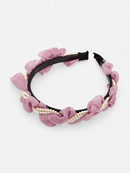 Royalfashion Čelenka do vlasů s řasením a perličkami