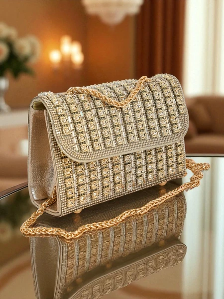 Royalfashion Dámská psaníčko kabelka se zirkony Elira Dusk