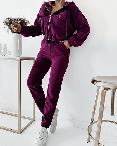 Жіночий смугастий спортивний комплект Royalfashion в кольорі фуксія