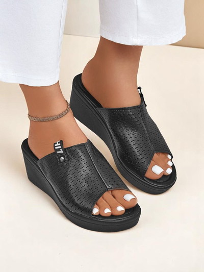 Royalfashion Dámské pantofle na klínku Luna Wedge