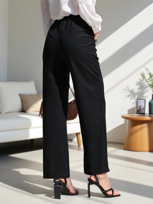 Royalfashion Широкі жіночі брюки з бічними зав'язками