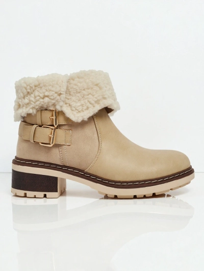 Dámské kotníkové boty z eko kůže s kožíškem Kavira
