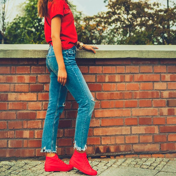 Klasyczne trampki w kolorze malinowym Laurette - Obuwie