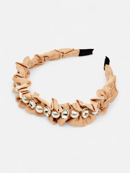 Royalfashion Čelenka do vlasů s řasením a perličkami