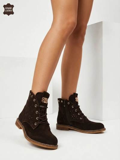 Ažurové dámské boty z přírodní kůže Aurelias